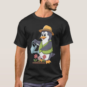 Gartenarbeit Gärtner Pinguin mit Gießkanne T-Shirt