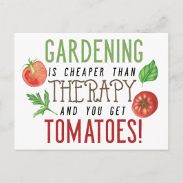 Gartenarbeit ist besser als Therapie-Typografie Postkarte