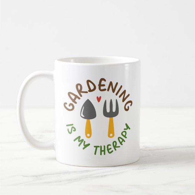Gartenarbeit ist meine Therapie Kaffeetasse (Links)