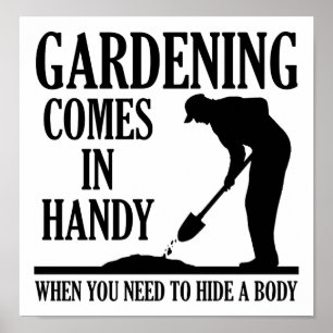 Gartenarbeit Körper Lustiges Poster