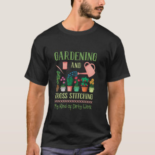 Gartenarbeit Kreuzstich Stickerei Handwerker Nähen T-Shirt