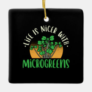 Gartenarbeit - Leben mit Microgreens Keramikornament