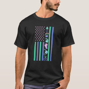 Gartenarbeit patriotische amerikanische Flagge Gär T-Shirt