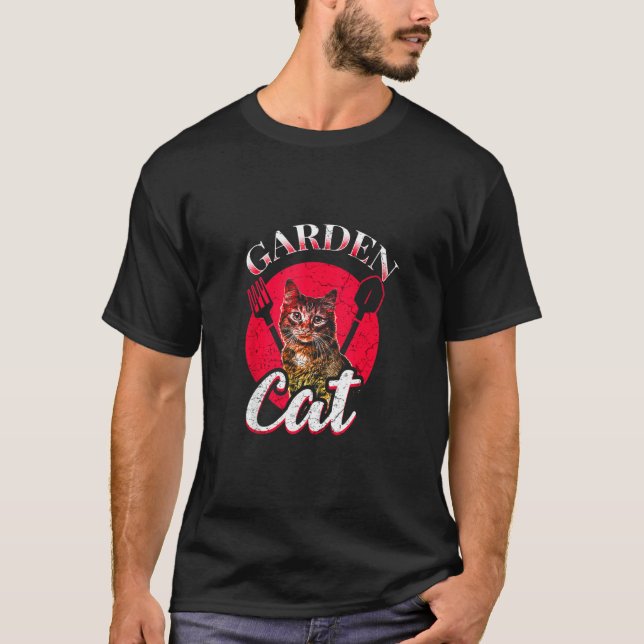 Gartenarbeit Pflanze Blumen Gärtner Garten Katze T-Shirt (Vorderseite)