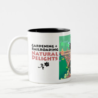 Gartenarbeit + Railroading Zweifarbige Tasse