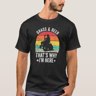 Gartenarbeit Rasen mähen Gras und Bier T-Shirt