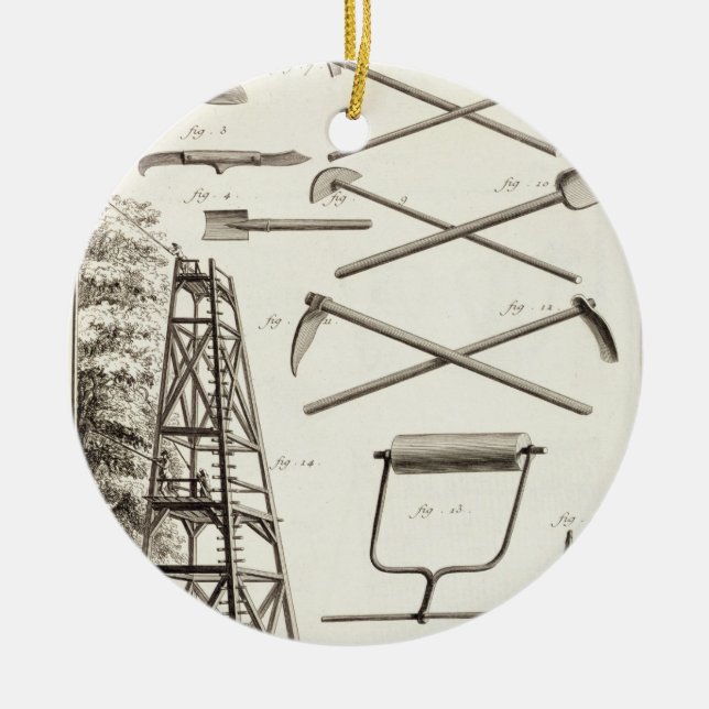 Gartenarbeitwerkzeuge und eine mobile keramikornament (Vorne)