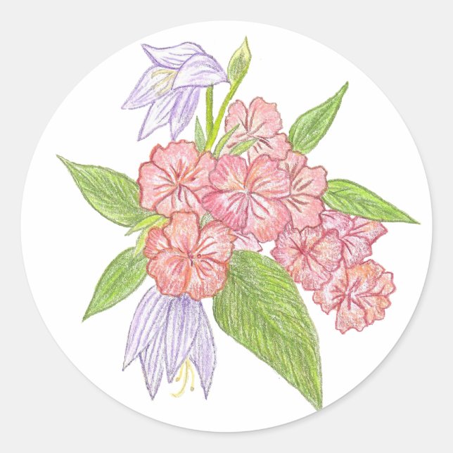 Gartenaufkleber für Blume Runder Aufkleber (Vorderseite)