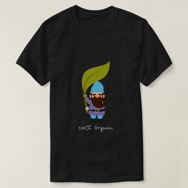 Gartenbau Bio Slogan mit Gartenzwerg T-Shirt (Design vorne)