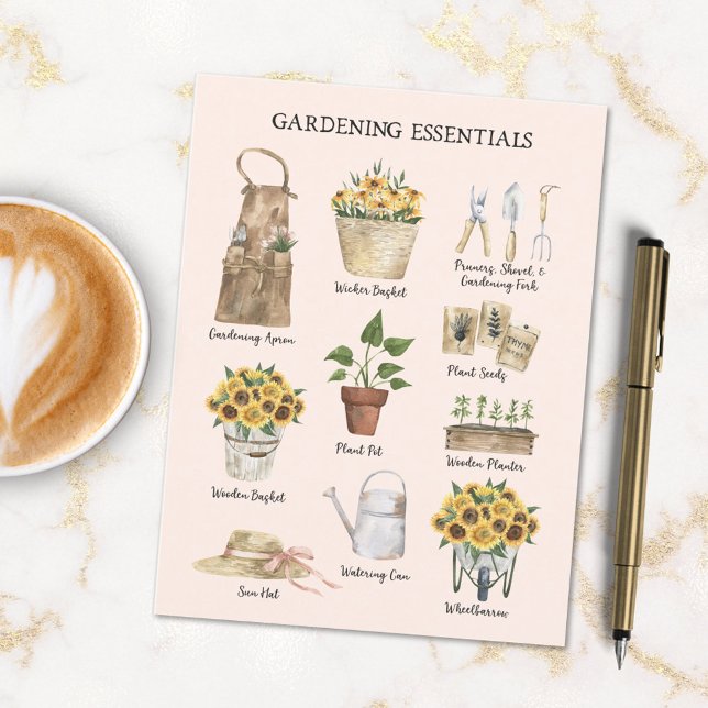 Gartenbau Essenzielle Sonnenblumen Gartenmöbel Cre Postkarte (In situ)