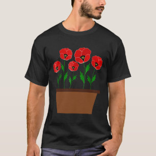 Gartenbau Mohn Pflanzkübel Blumen Garten T-Shirt