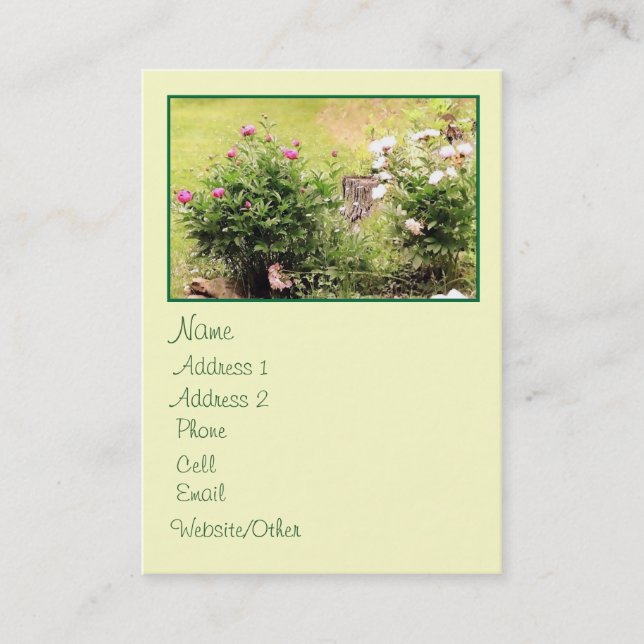 Gartenbau Rose Grosses Profil Visitenkarte (Vorderseite)