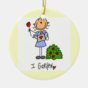 Gartenbau-Strichmännchen Keramik Ornament