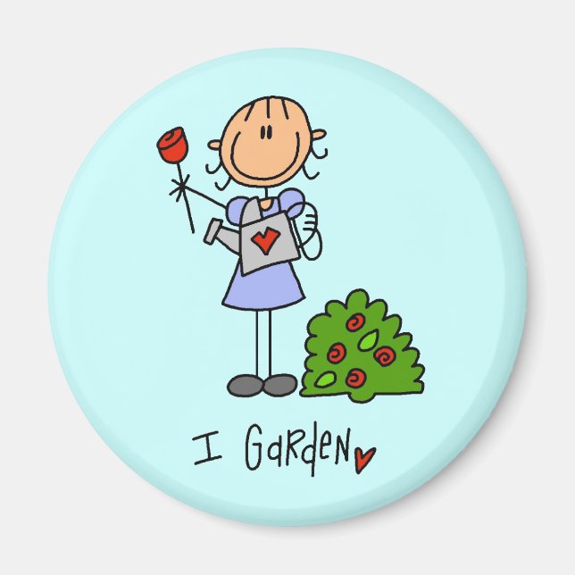 Gartenbau-Strichmännchen Magnet (Vorne)