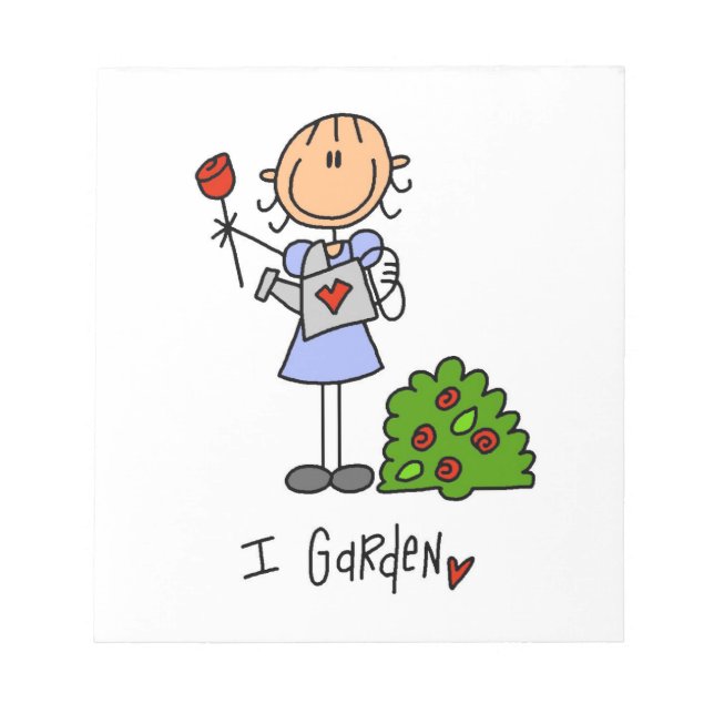 Gartenbau-Strichmännchen Notizblock (Vorderseite)