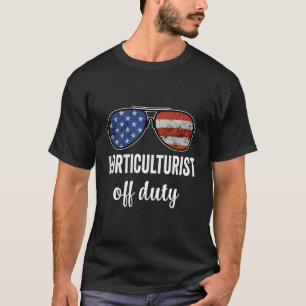 Gartenbauer Off Duty American Flag Sonnenbrille T-Shirt