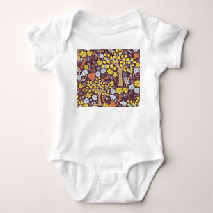 Gartenbäume, Blumen, Apfelmuster Baby Strampler