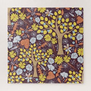 Gartenbäume, Blumen, Apfelmuster Puzzle