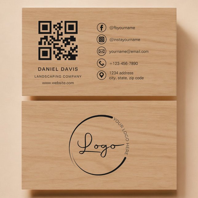 Gartenbauunternehmen Holz Professioneller QR-Code Visitenkarte (Von Creator hochgeladen)