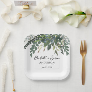 Gartenblätterung Naturpark Hochzeit Pappteller