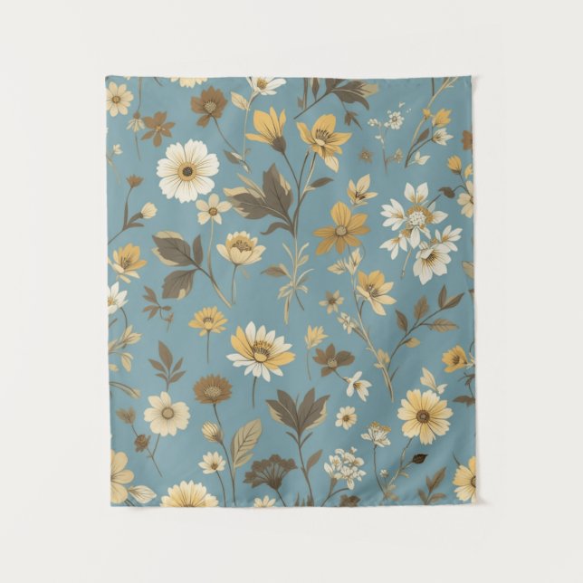Gartenblaue Blüte Wandteppich (Vorderseite)