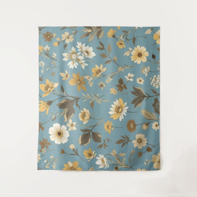 Gartenblaue Blüte Wandteppich (Vorderseite)