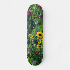 Gartenblick, Gänseblumen, Kosmos, Sonnenblumen, Ma Skateboard