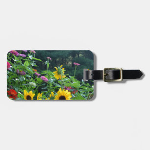 Gartenblick - Sonnenblumen, Gänseblumen, Kosmos Gepäckanhänger