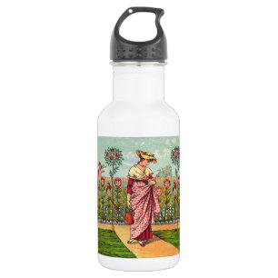 Gartenblume Frau Kunst Antiquität Edelstahlflasche