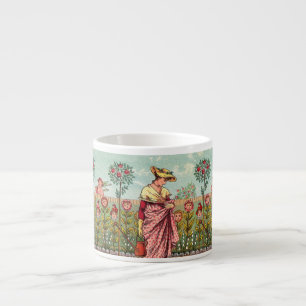 Gartenblume Frau Kunst Antiquität Espressotasse