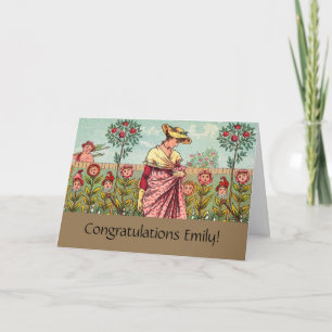 Gartenblume Frau Kunst Antiquität Karte