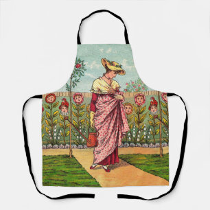 Gartenblume Frau Kunst Antiquität Schürze