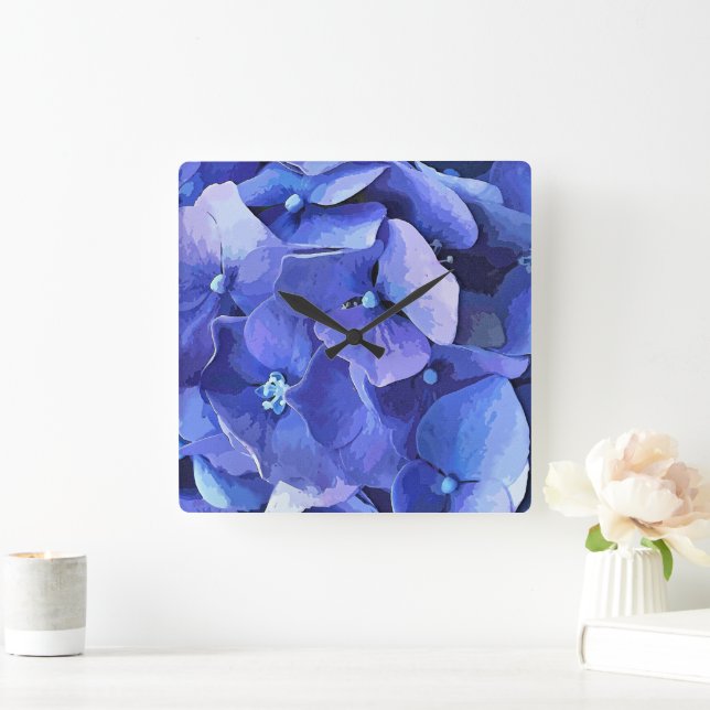 GARTENBLUME QUADRATISCHE WANDUHR (Zuhause)