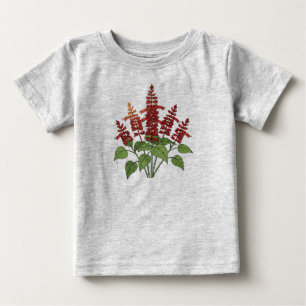 Gartenblume - Scharlachroter Salbei Botanischer Te Baby T-shirt