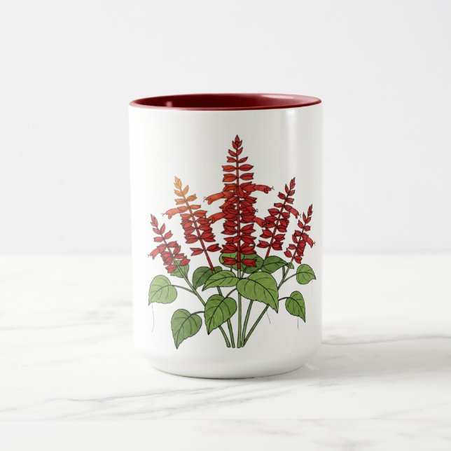 Gartenblume - Scharlachroter Salbei  Tasse (Zentrum)