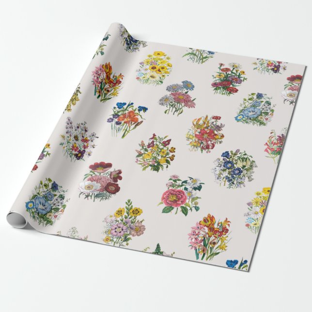 Gartenblumen Geschenkpapier (Ungerollt)