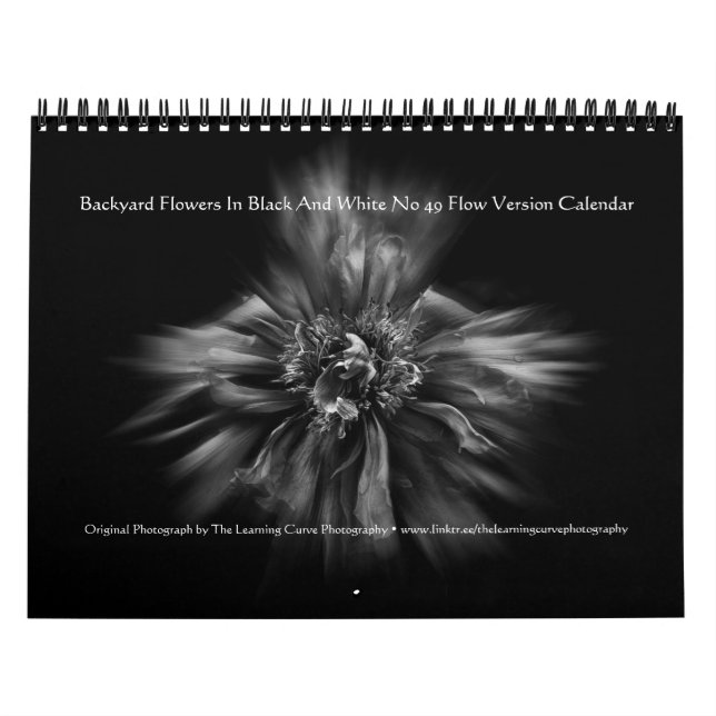 Gartenblumen in Schwarzweiß Nr. 49 Flow Kalender (Titelbild)