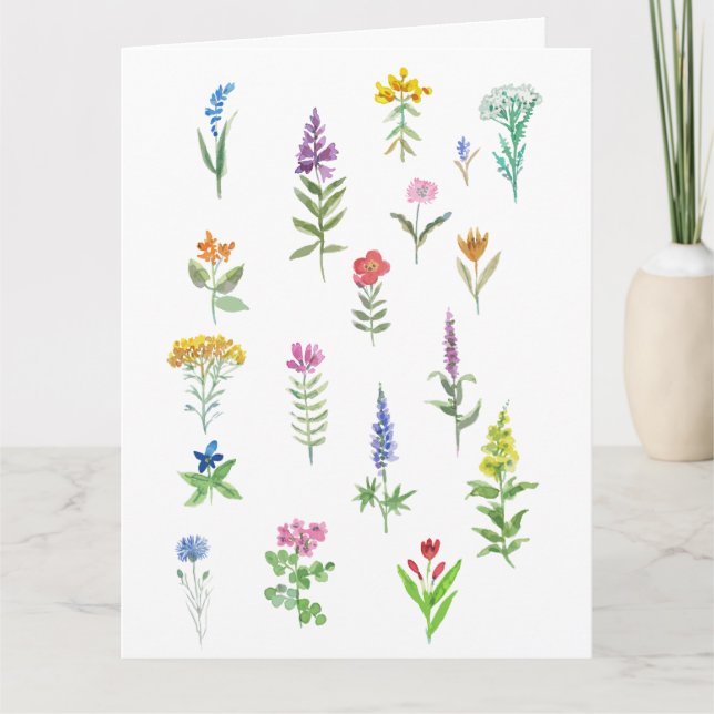 Gartenblumen Postkarte  (Vorderseite)