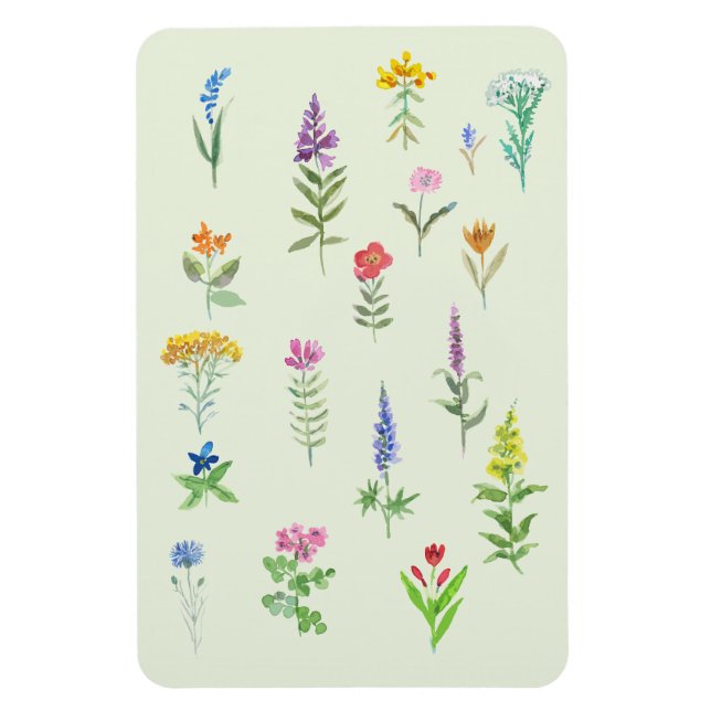 Gartenblumen Postkarte  Magnet (Vertikal)