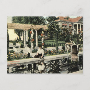 Gartenblumenszene, Los Angeles 1914 Vintage Postkarte