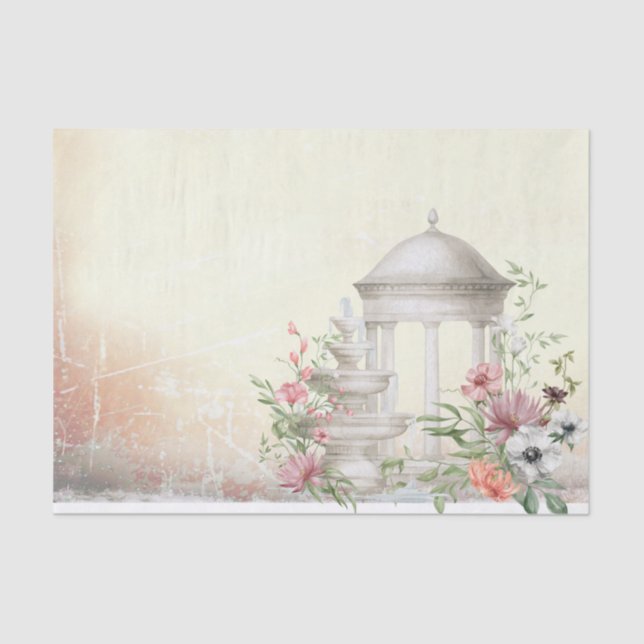 Gartenblütendecoupage Seidenpapier (Vorderseite)