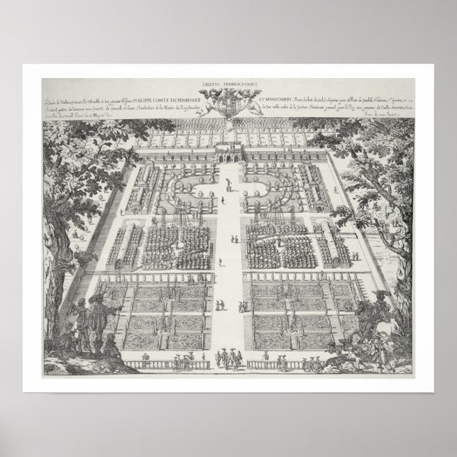Gartendesign aus "The Gardens of Wilton", c.1645 Poster (Vorne)