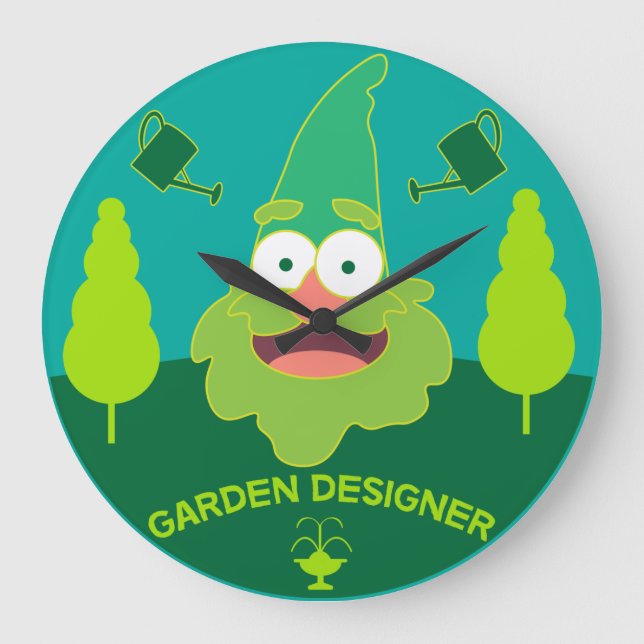 Gartendesigner | Gartengestaltung | Tasse der Gärt Große Wanduhr (Vorderseite)
