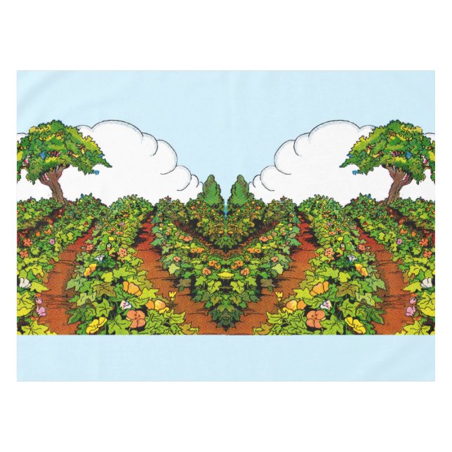 Gartendruck der 20er Jahre Tischdecke (Vorderseite (Horizontal))