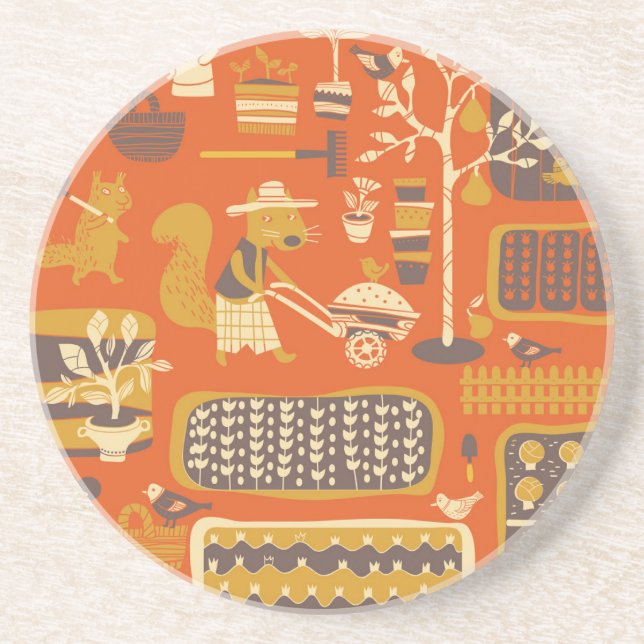 Garteneichhörnchen: Weichteilige Tierwelt Getränkeuntersetzer (Vorne)