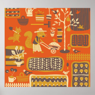 Garteneichhörnchen: Weichteilige Tierwelt Poster