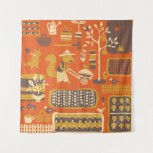 Garteneichhörnchen: Weichteilige Tierwelt Wandteppich