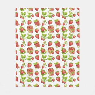 Gartenerdbeeren und Erdbeermarmelade  Fleecedecke