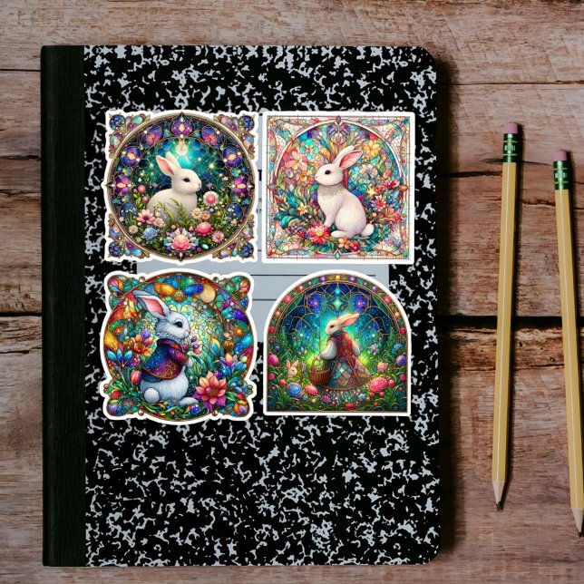 Gartenfantasy Bunny Stached Glass Oaster Aufkleber (Von Creator hochgeladen)