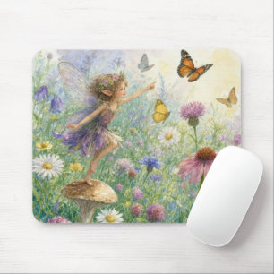 Gartenfee mit Schmetterlingen Mousepad